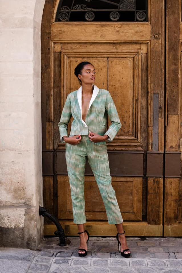 Chetu, smoking suit in natural weaved cotton